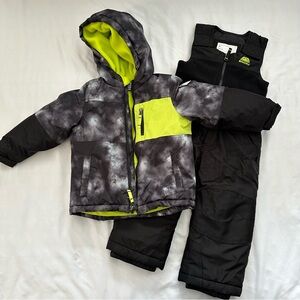Snozu Black and Neon Yellow Kids' Winter Snowsuit